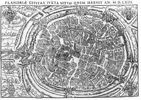 Ancienne carte de Bruges